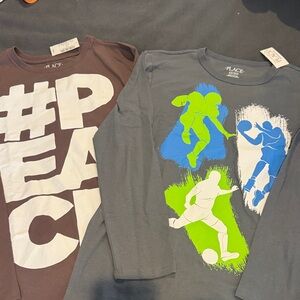 The Children's Place Brown and Gray Long Sleeve Tees with Bold Graphics